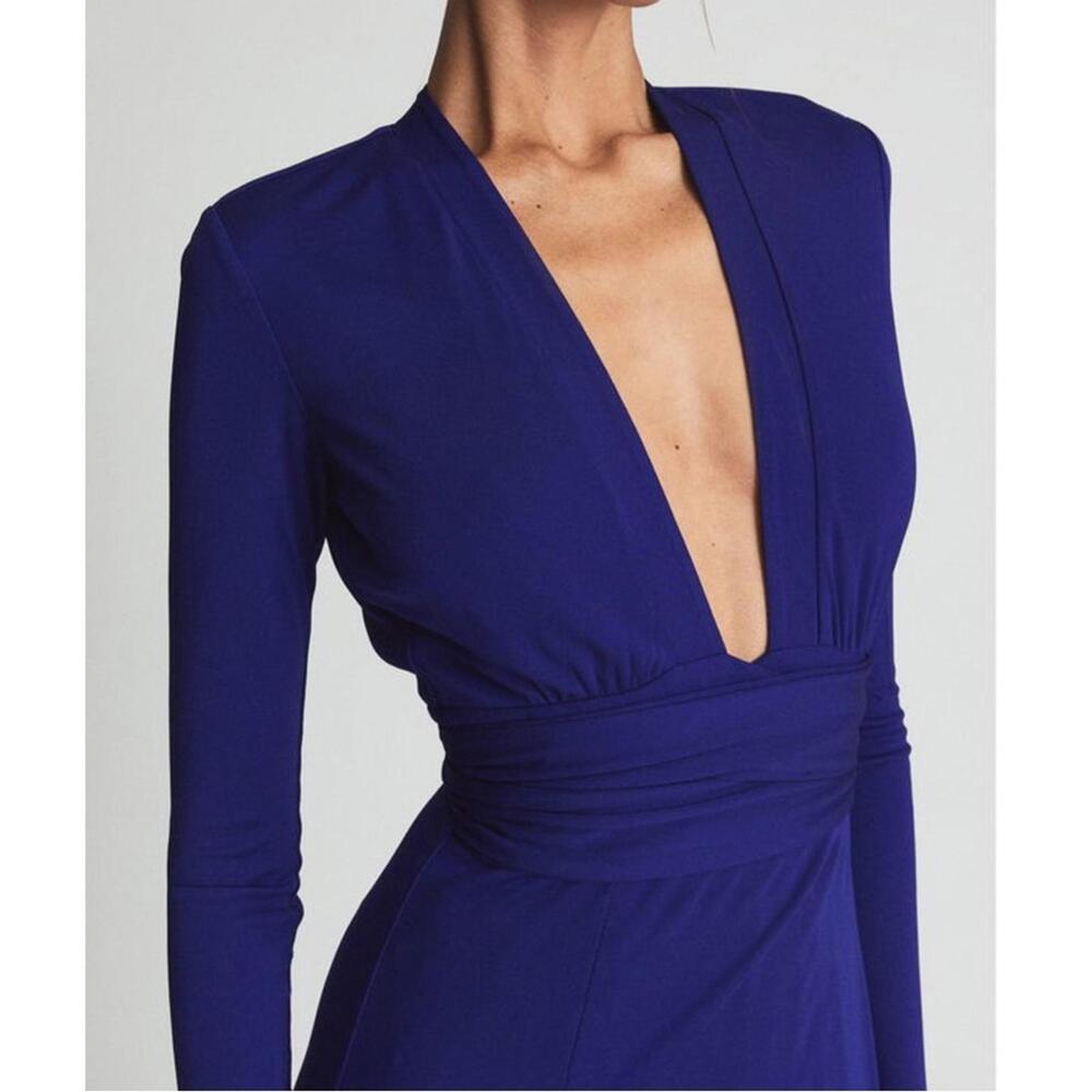 NWT REISS | SZ 4 | Bailey Maxi Wrap Cobalt Blue Dress $475 - Picture 3 of 9